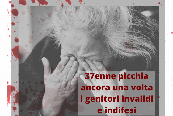 L'urlo - Macchie di sangue anche sui muri. 37enne picchia genitori invalidi