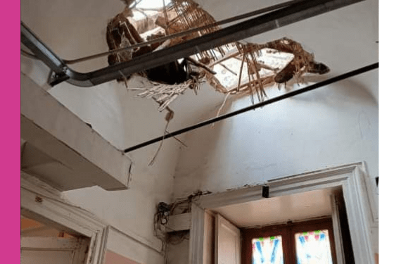 Crolla il tetto al Liceo E. Boggio Lera - urlo (1)