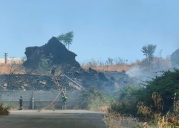 Vasto incendio di rifiuti a Lineri