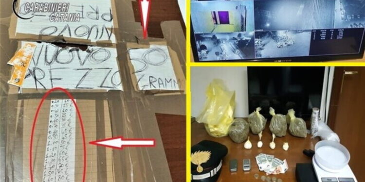 Catania: arrestati due uomini di 28 e 35 anni per spaccio. Avevano listino prezzi della droga