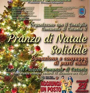 Domani al Palazzo degli Elefanti il “Pranzo di Natale solidale”