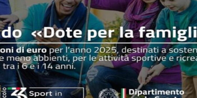 Fondo Dote per la Famiglia. Contributi attività sportiva dei minori